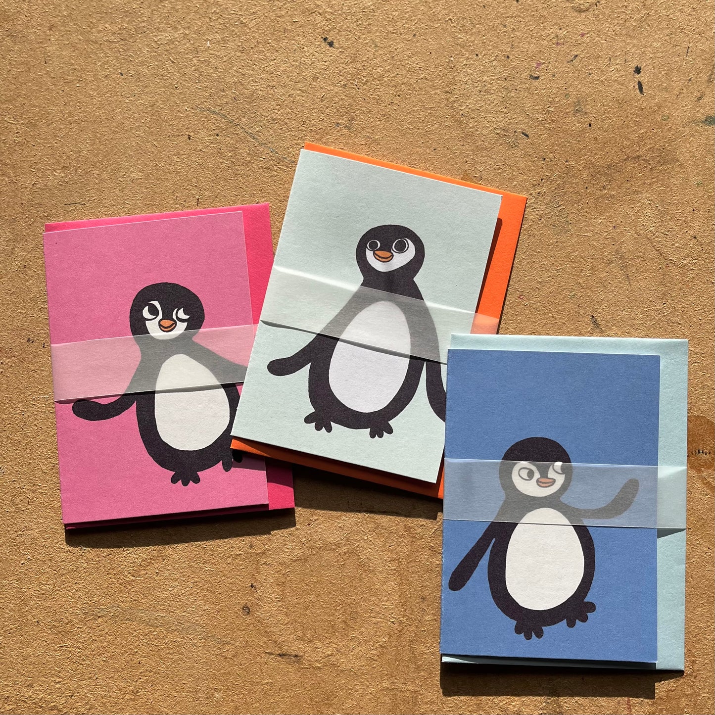 penguin cards : set of 3